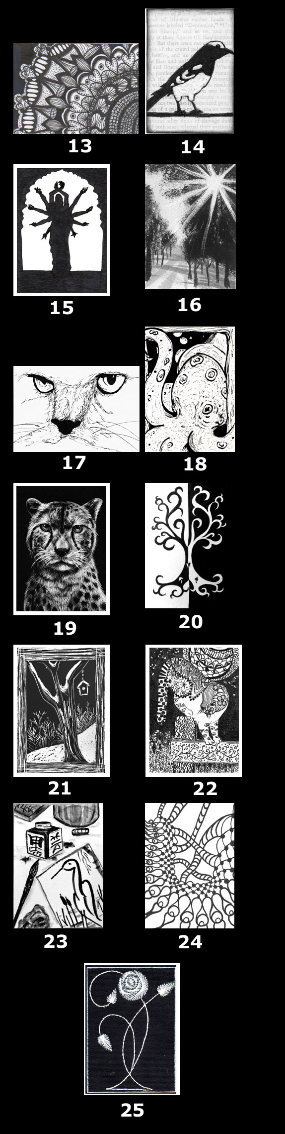 2017 January Monthly ATC Contest - Theme: Black & White