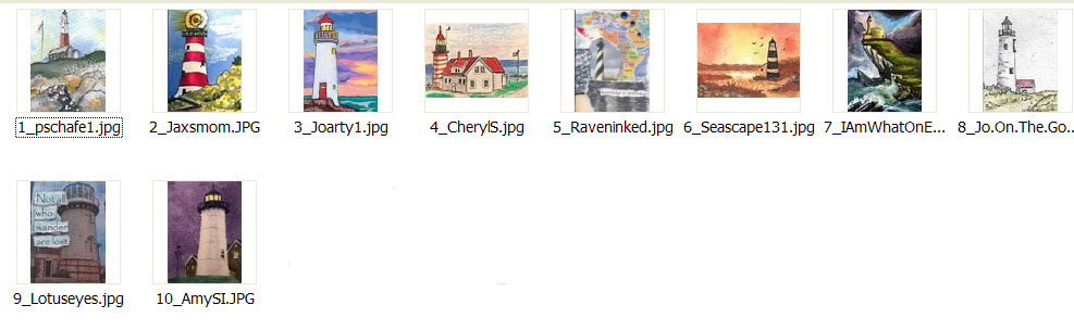 2017 June Monthly ATC Contest - Theme: Lighthouses - Entrants