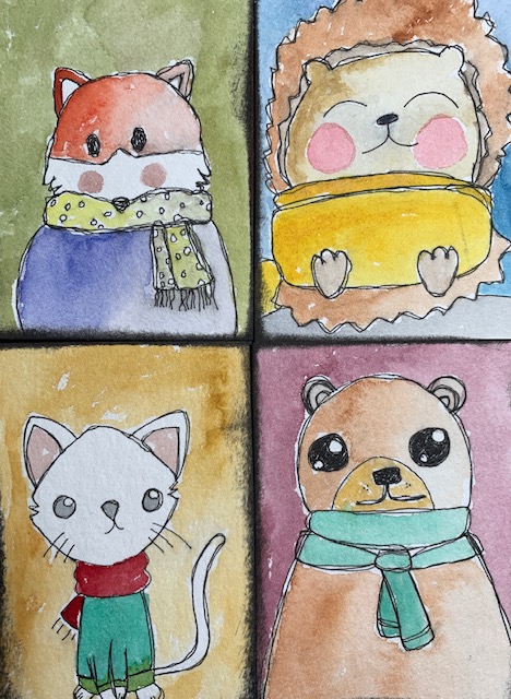Animals in Scarves Swap