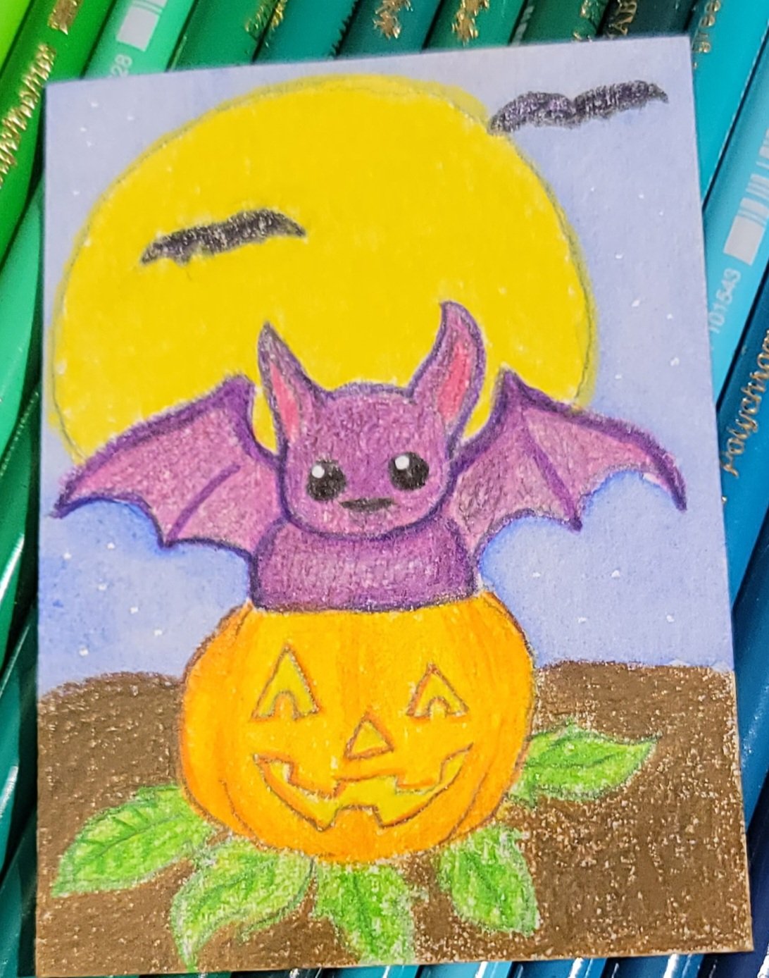 bat and pumpkin