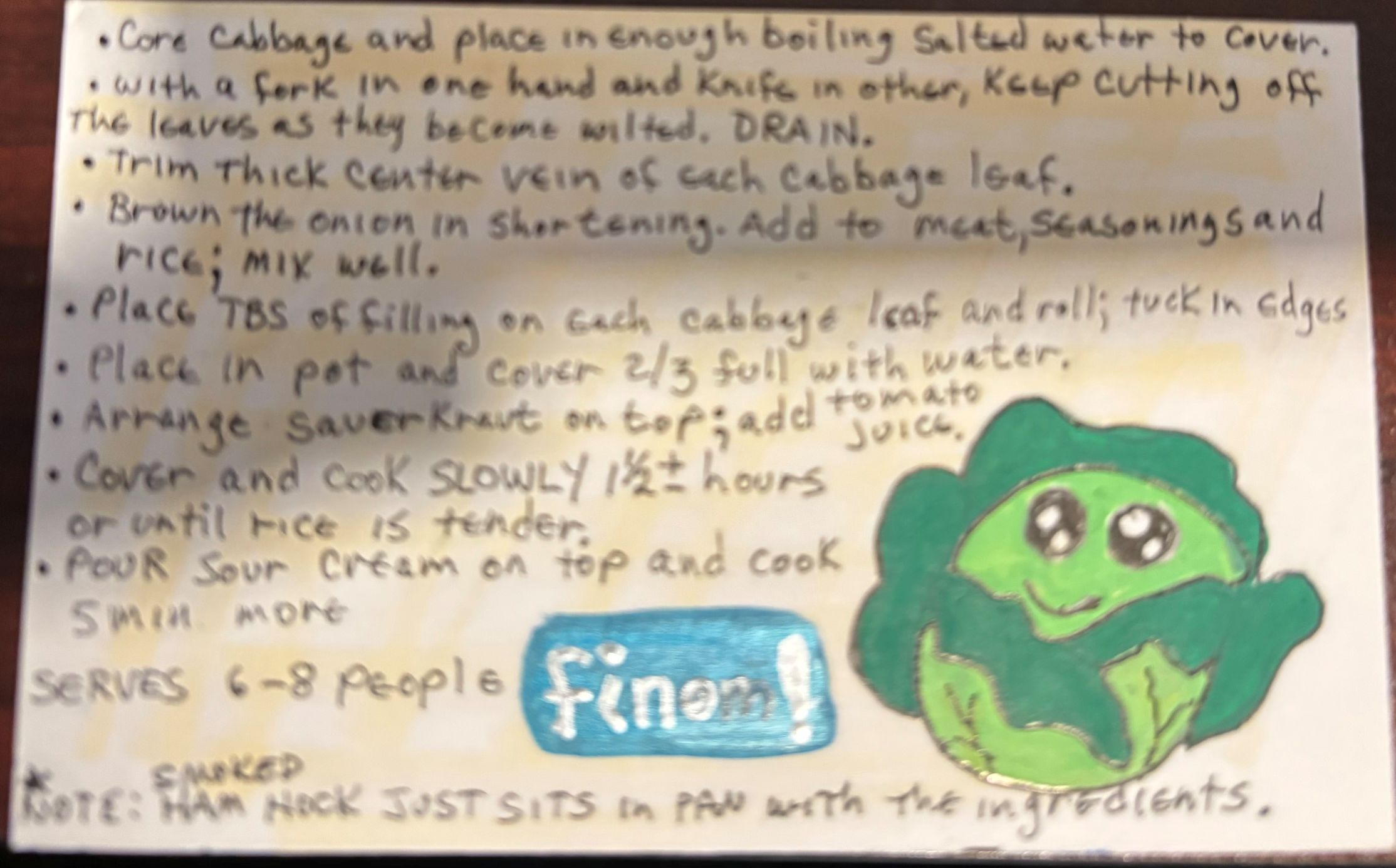 Cabbage Rolls instructions