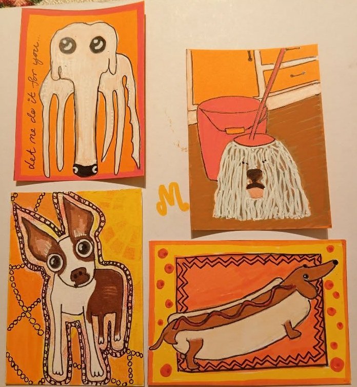 Canine caricatures swap