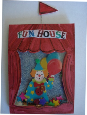 Clown Fun House Shaker Card