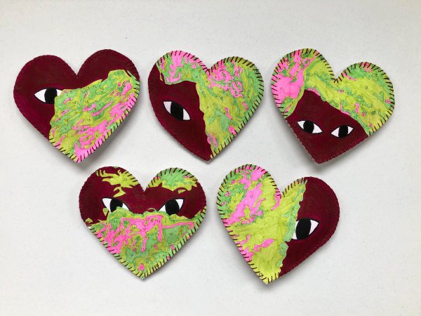 Color-by-numbers hearts