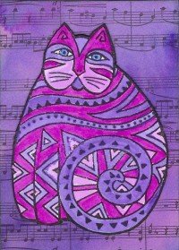 Color Cube Purple Cat