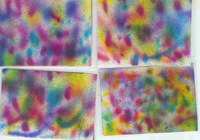 Flowers in the rain (4 separate cards)