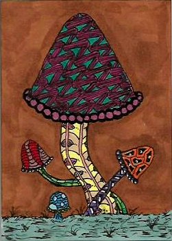 For Jewels' Zentangle Mushrooms and Toadstools swap