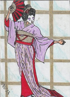 Geisha doing Fan Dance