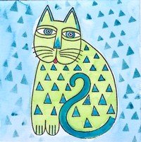 HC athon Mood Cat-Blue Green