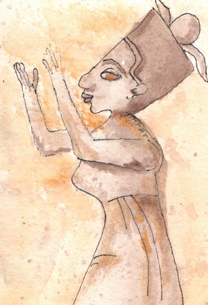 Let's Go Digging:  Queen Nefertiti offering to Aten, Egypt