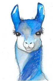Llama in blue NOT AVAILABLE