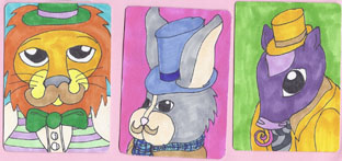 mustached woodland creatures