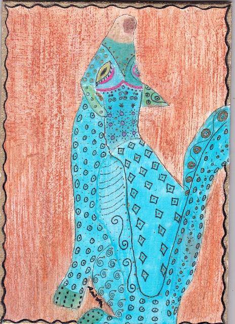 Oaxacan Inspired Coyote Canvas Board