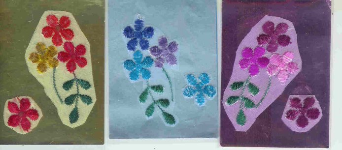 Painted embroidered organza flowers