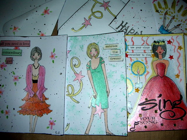 paper doll cards with envelopes