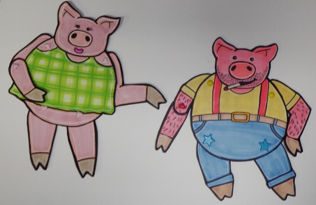 paper doll pigs in clothes