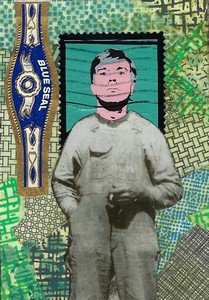 Postage Stamp folks - Grandpa Andy with cig