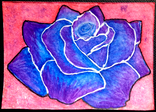 Purple Rose Watercolor