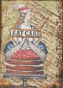 Queen Elizabeth Eat Cake atc ~ Traded