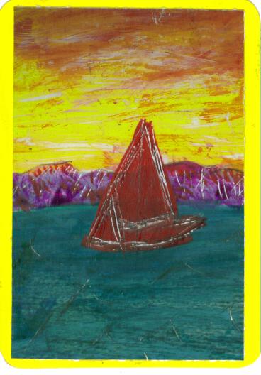 Red sailboat