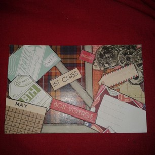 Travel themed postcards