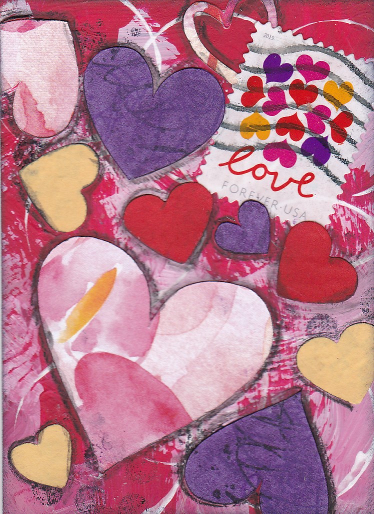 VALATART 02 Multicolor heart love stamp