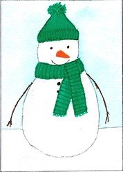 Whimsy Snowmen green hat