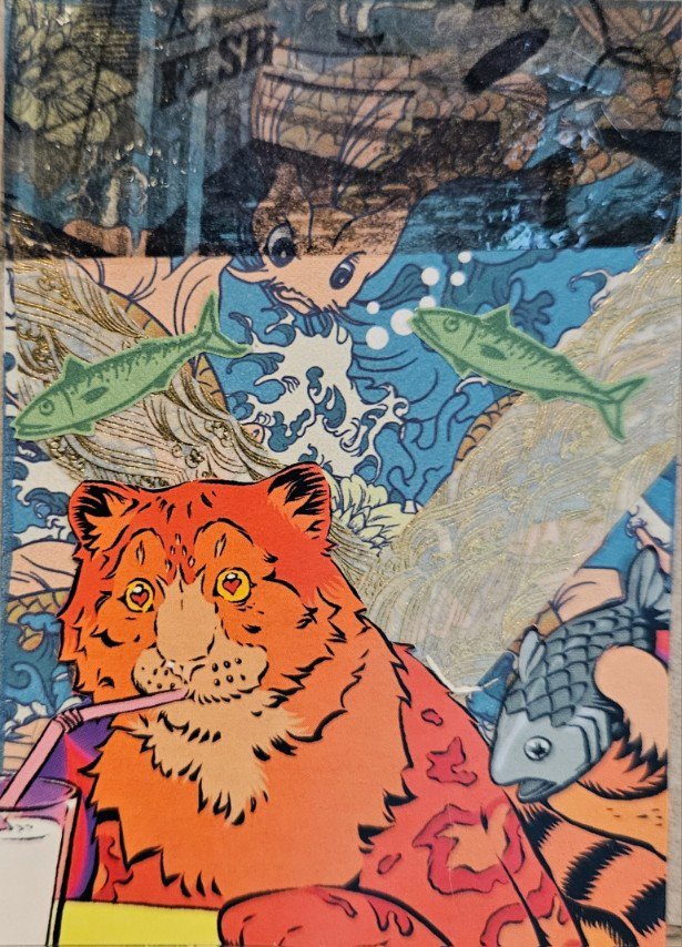 Yes, thought Mr. Crushfuzz, Fluffy's Fish and Froth was the purrfect date spot!