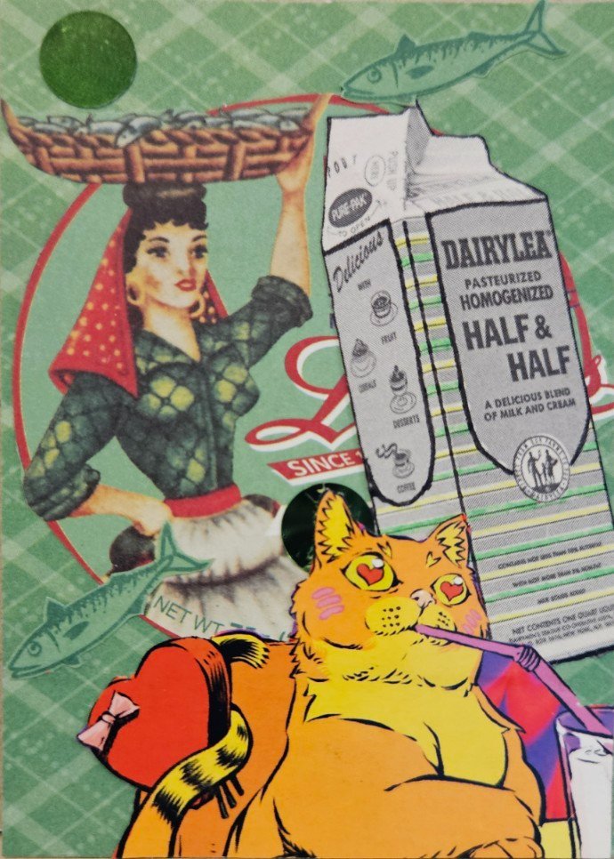 Yes, thought Ms. Mellow Lemoncello,  Lucinda kept the fish flying and the milk frothing at this purrfect date spot!