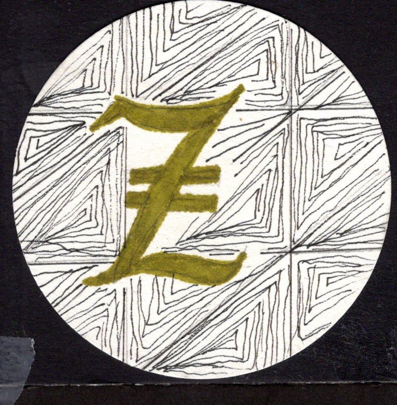 Zentangled Coins Y, Z, #1 - Z